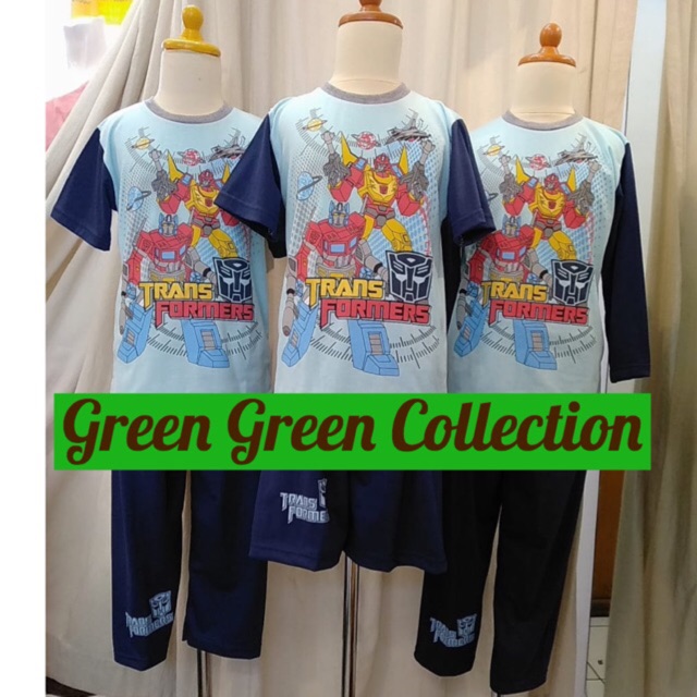 Piyama kaos anak transformers robot