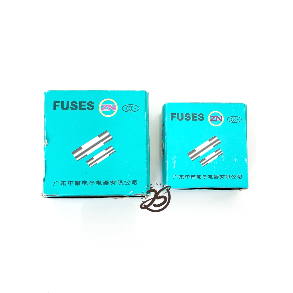 SEKRING FUSE KACA (1BUAH) SUPER MERK ZN ANEKA UKURAN 250V BESAR DAN KECIL FUSE KACA