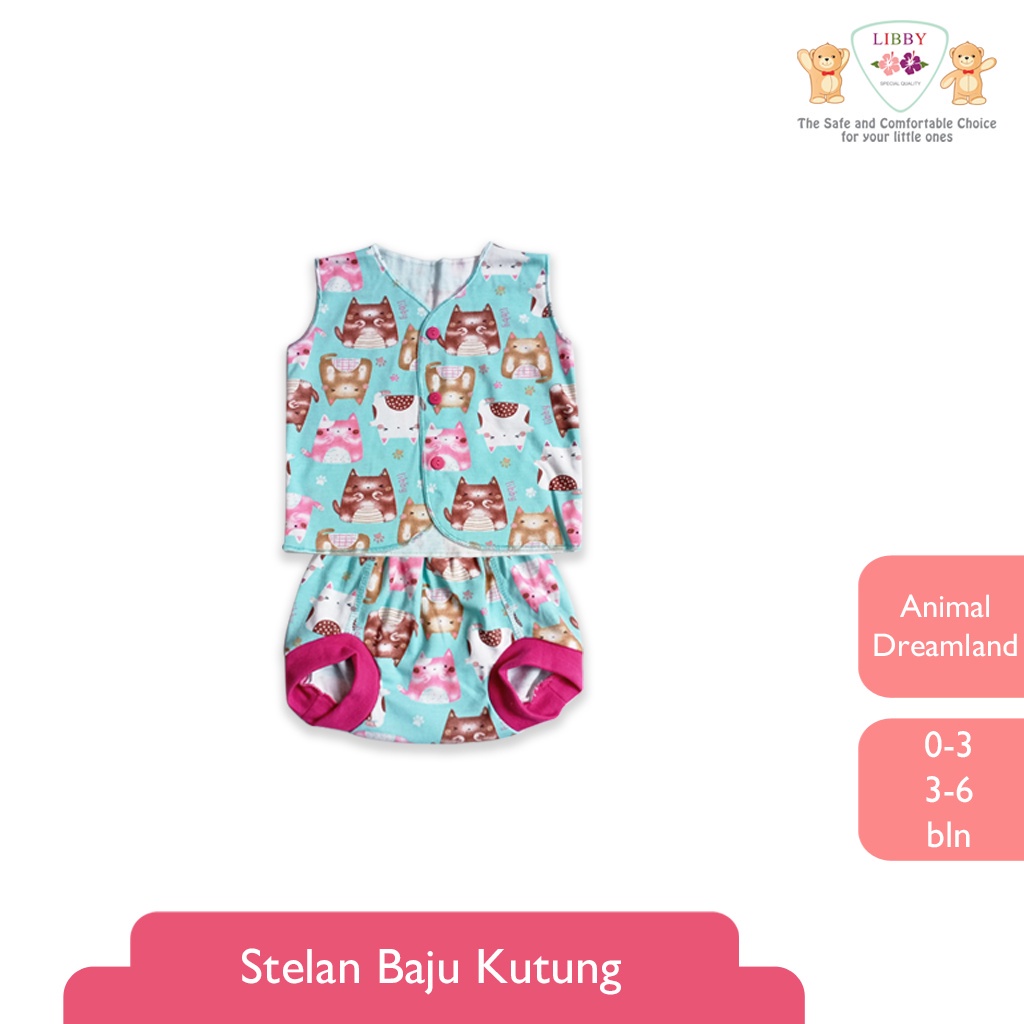 Libby Baju Kutung dan Celana pop Motif Animal Dreamland