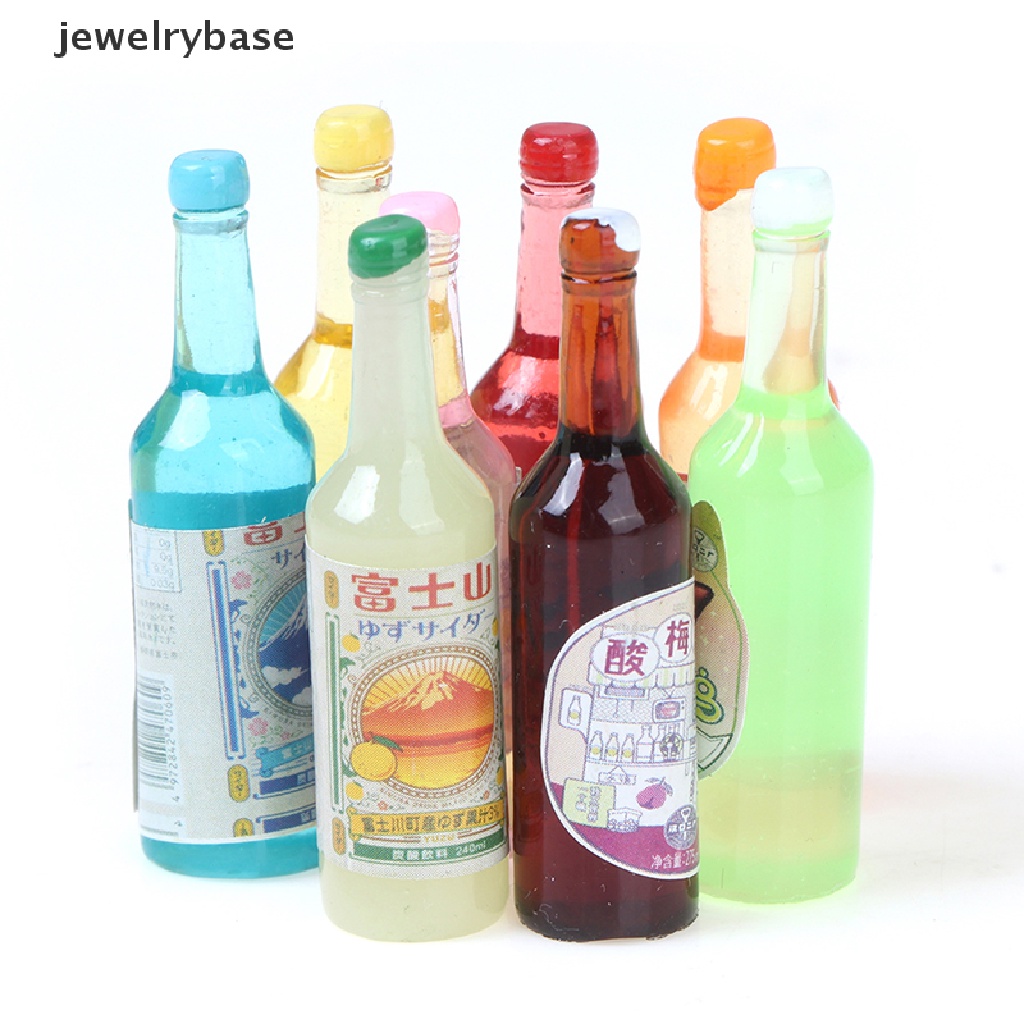 (Base) 5pcs / Set Miniatur Botol Soda / Air Minum Skala 1: 12 Untuk Dekorasi Rumah Boneka