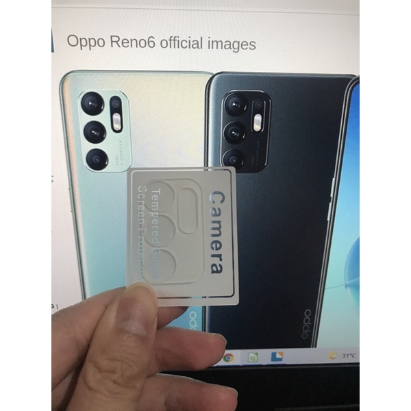 Reno 6 4G Tempered Glass Camera Anti Gores Kamera Murah Premium Full Frame Full Curved Oppo Reno 6 4