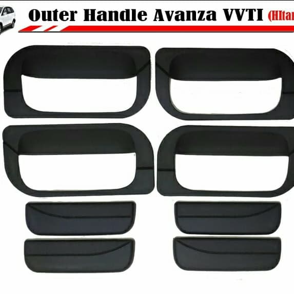 cover handle pintu + outer mangkok toyota Avanza / xenia 2004 sampai 2011  AGYA /AYLA  wigo hitam dof 2005 2006 2007 2008 2009 2010