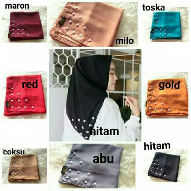 JIlbab Kerudung Hijab Segiempat TRIPLE MUTIARA ( Triple Pearls ) Valencia