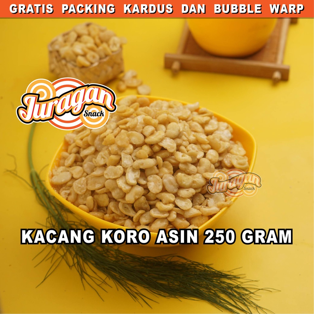 KACANG KORO KUPAS ASIN  250 gram snack kiloan makanan ringan jajanan cemilan camilan asin gurih murah