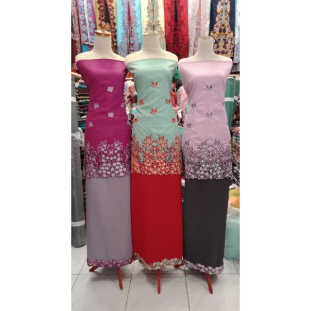 Kain bordir bunga timbul new
