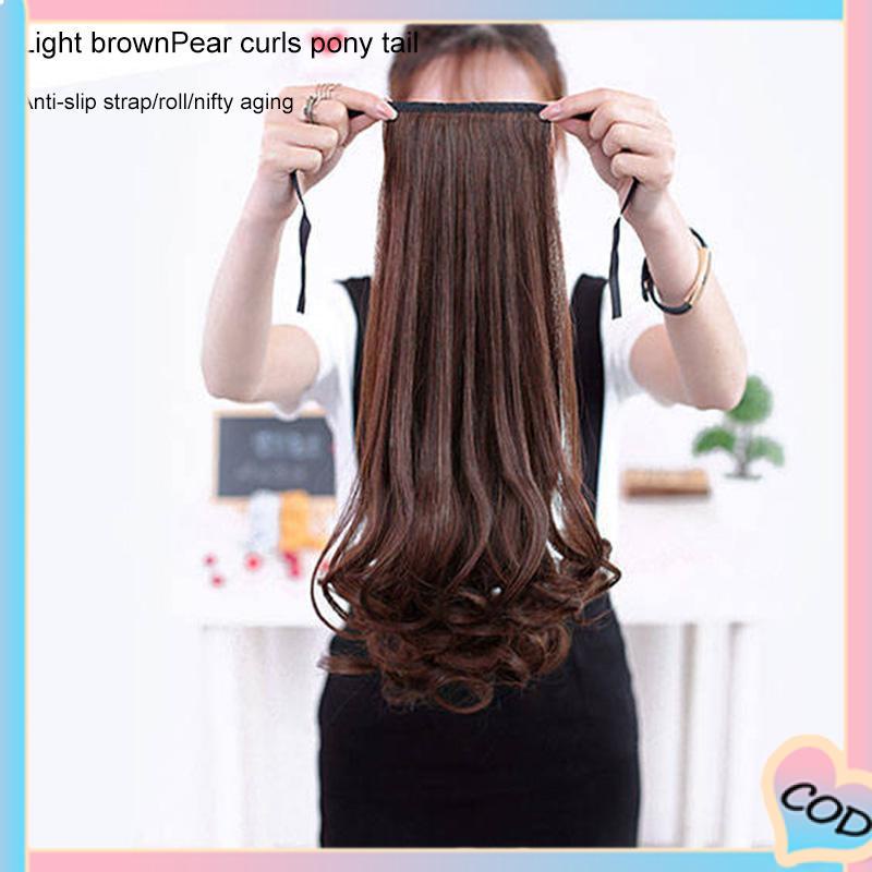 COD❤️Wig Wanita Hair Clip Curly Rambut Palsu Wanitahair Clip Ponytail Pendek Panjang Keriting Lace-up Jenis