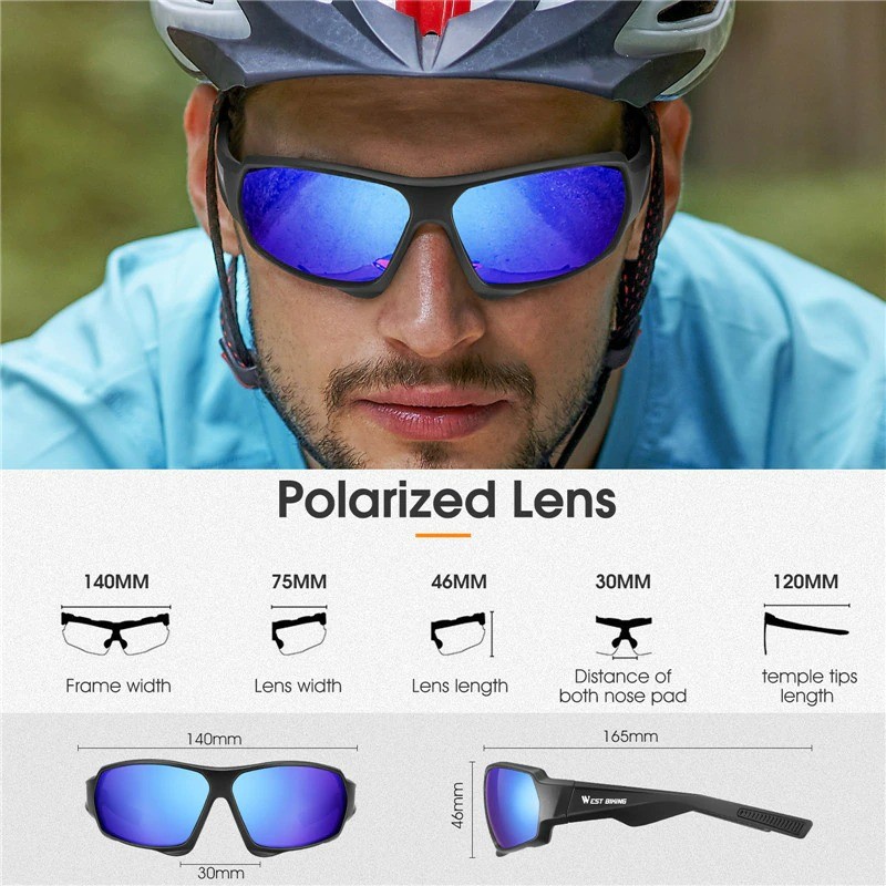 West Biking 140 Kacamata Sepeda Polaris Olahraga Sunglasses Polarized Lensa