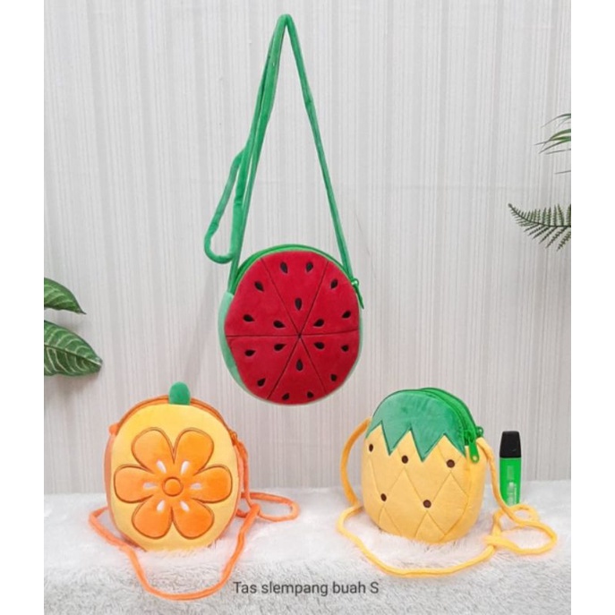 Tas Selempang Anak Ransel Boneka Buah Watermelon Strawberry Orange Grape Pineapple