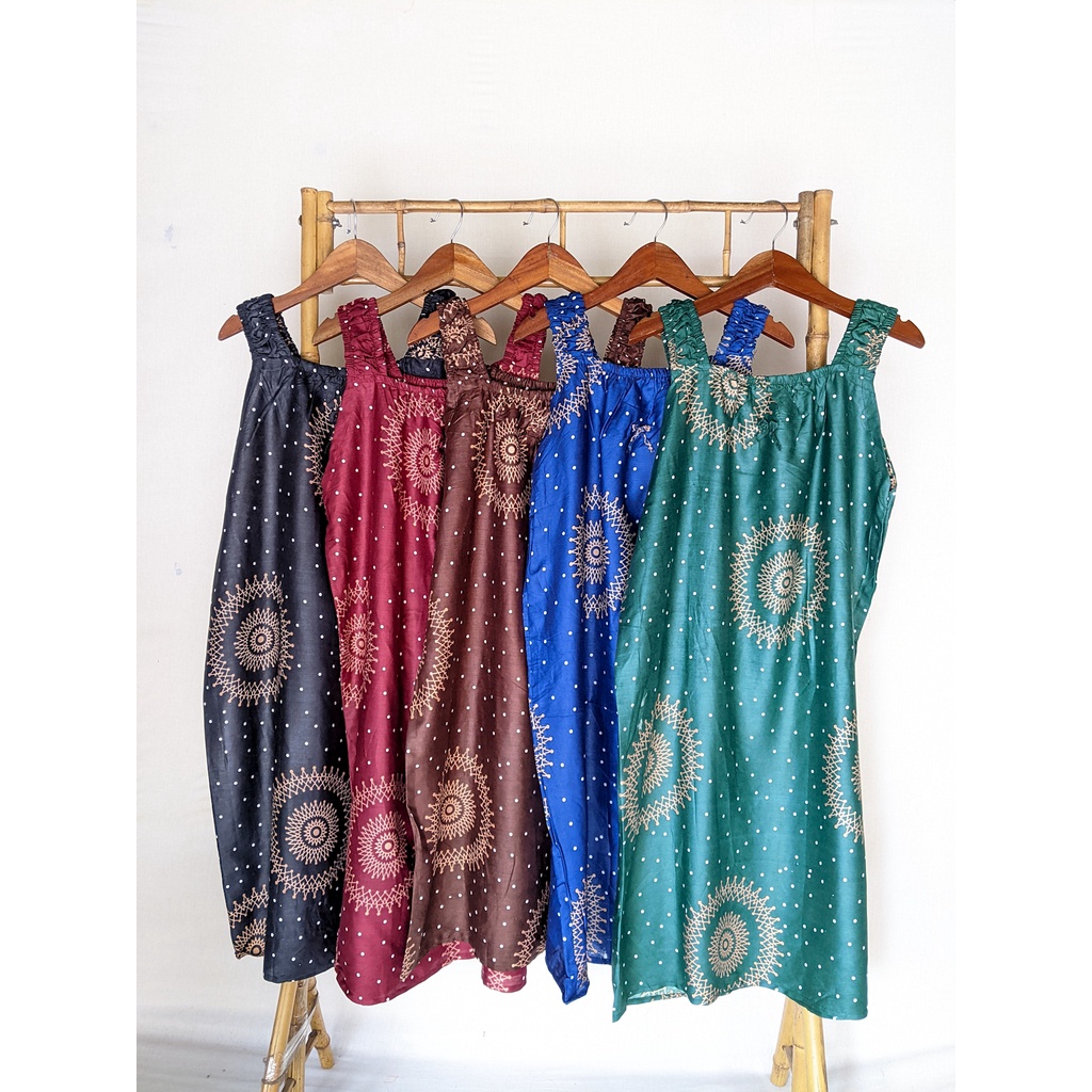 Daster Yukensi Jumbo LD 120 Baju Tidur Tanpa Lengan Tali Satu Kimono Sleepwear-2