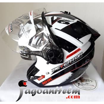 NHK Helm Reventor V6 VALCO | White Black  | Double Visor