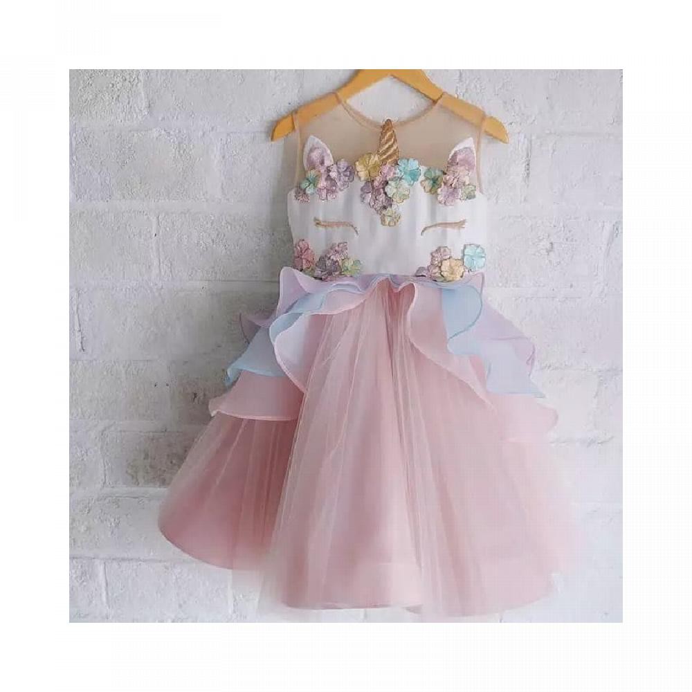 baju bayi dress anak perempuan gaun pesta model unicorn pink