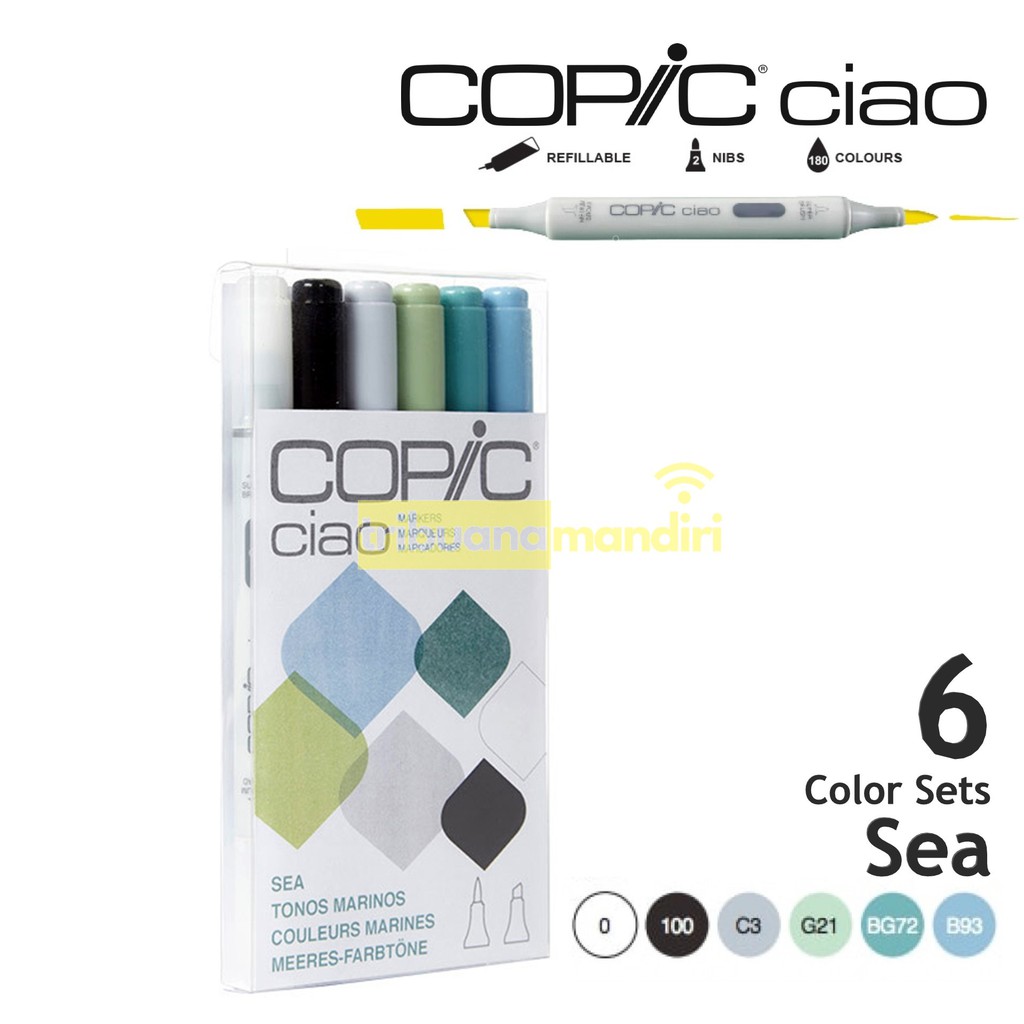 

Copic Ciao Marker Set 6 Sea