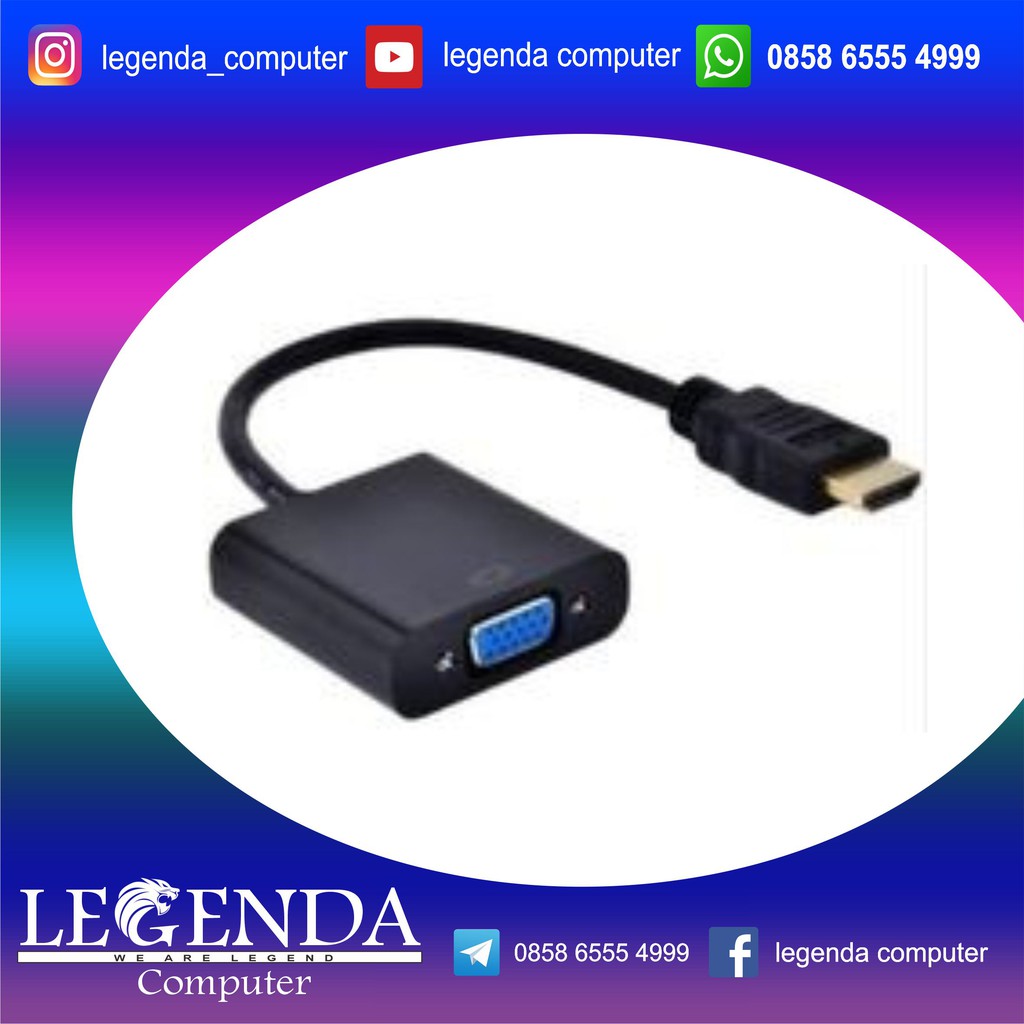 HDMI TO VGA PENYAMBUNG LAPTOP KE PROYEKTOR