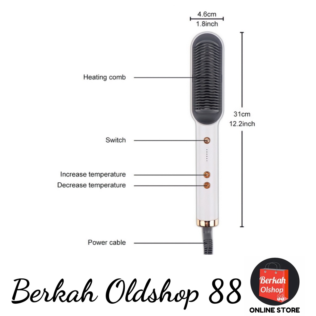 Catokan Rambut Sisir Pelurus Rambut 2 in1