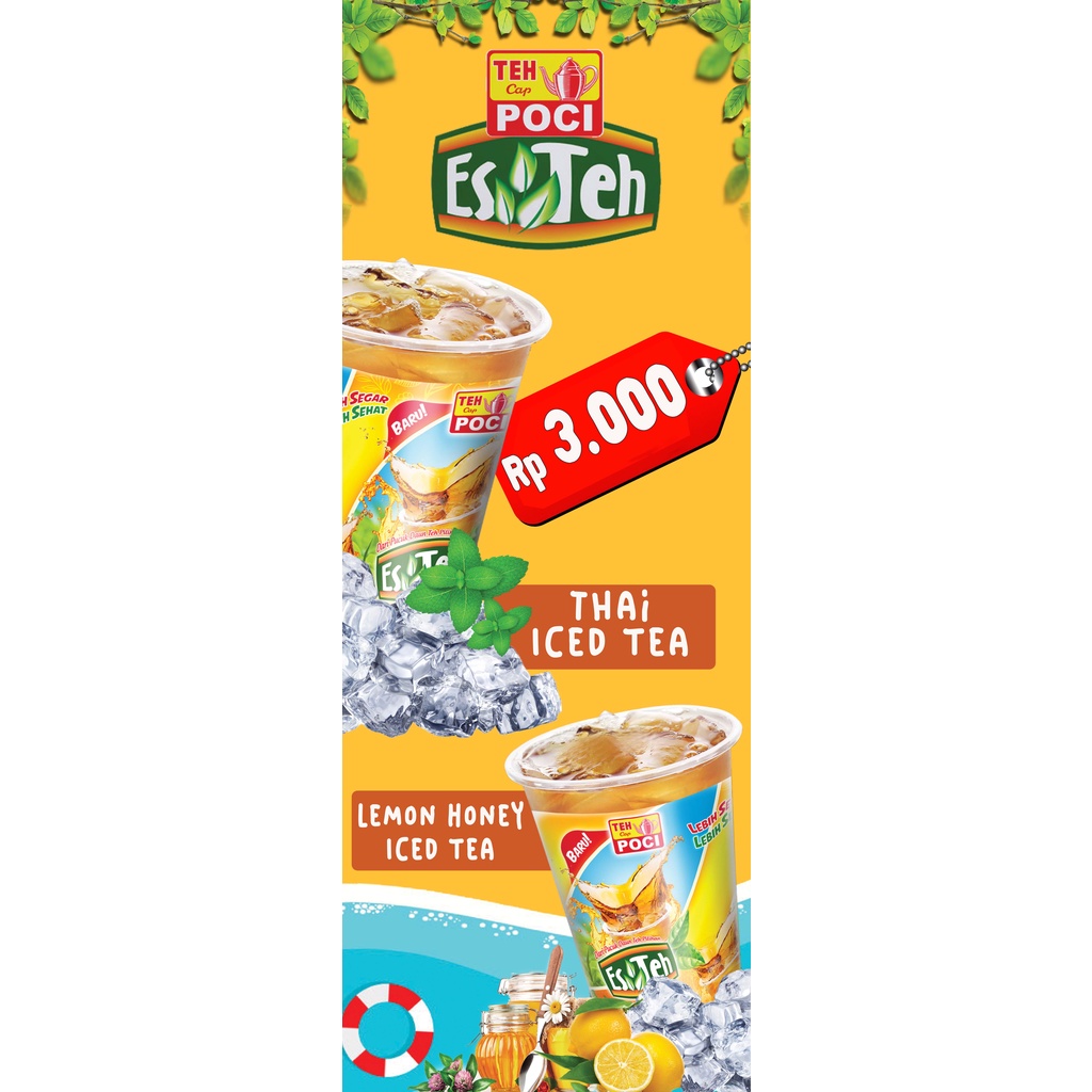 Baner Cetak Spanduk Jualan Es Teh Poci Spanduk Banner Teh Poci Banner