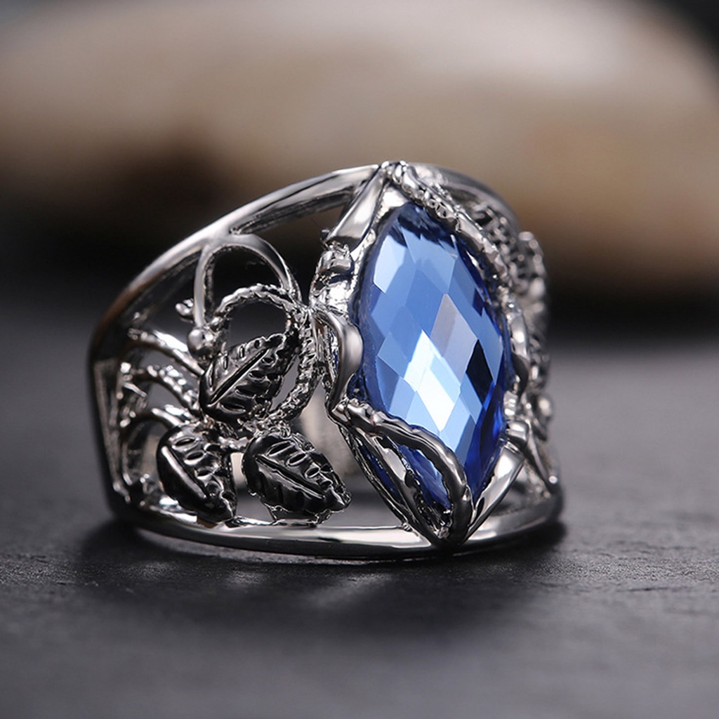 Hu Hu Hu Hu Hu Alat Bantu Pasang Kacamata♡ Cincin Bentuk Cabang Bunga Bahan Alloy Gaya Retro Untuk Wanita