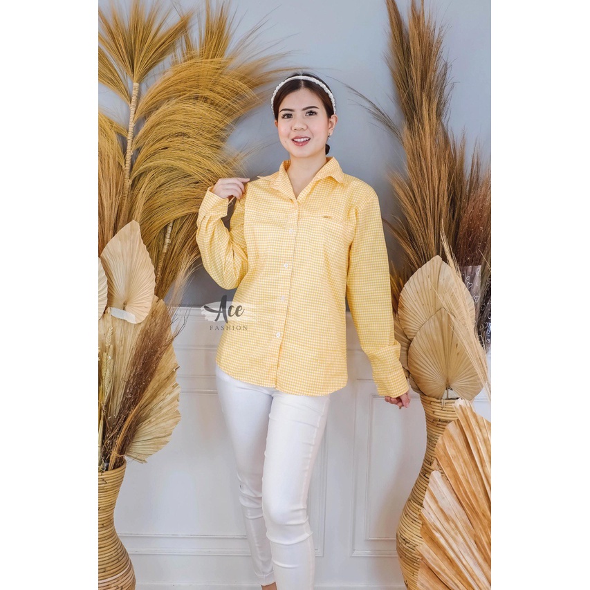 BEFAST - ZEC OOTD Wanita Kemeja JIA / Kemeja Oversize Pastel / Kemeja Lengan Panjang / Kemeja Motif