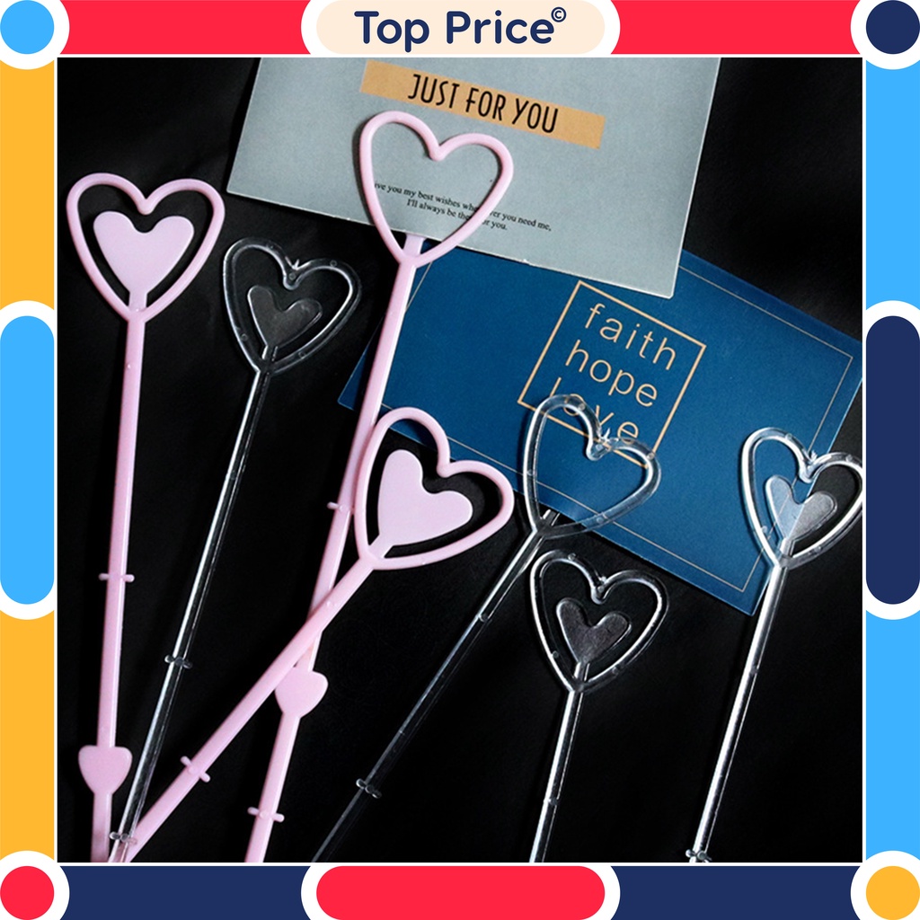 TOPPRICE STICK KARTU PLASTIK BENTUK PERSEGI / LOVE TRANSPARAN ECER PER TANGKAI / PLASTIC STICK CARD HOLDER KB16