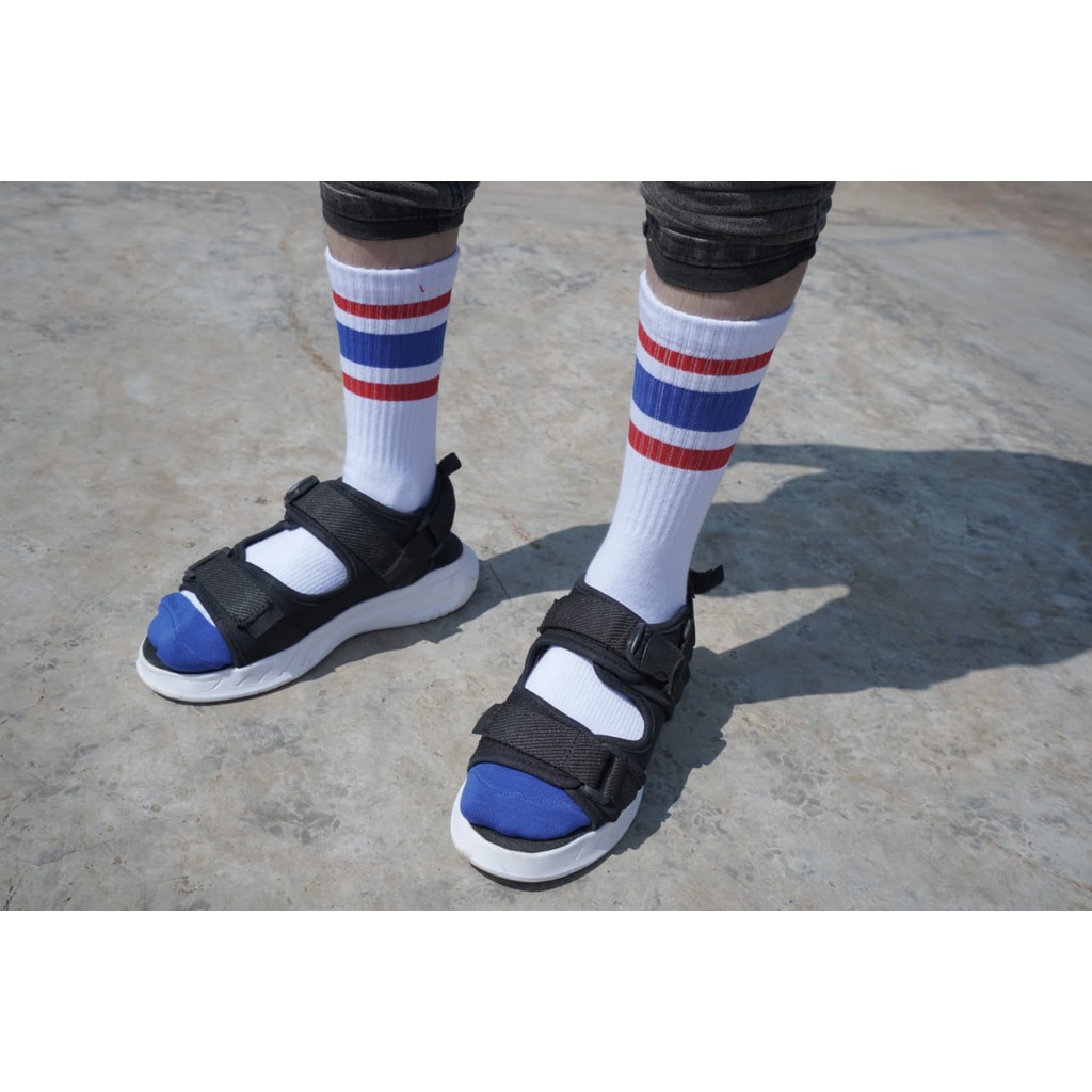 Kaos Kaki Motif Stripe Oldschool Garis Valor - Skate Socks Kaos Kaki Panjang Pria Wanita - Juxtapose