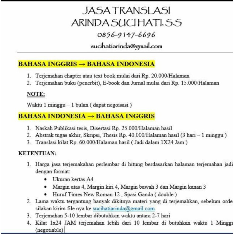 Indonesia translate jurnal inggris ke Cara Translate