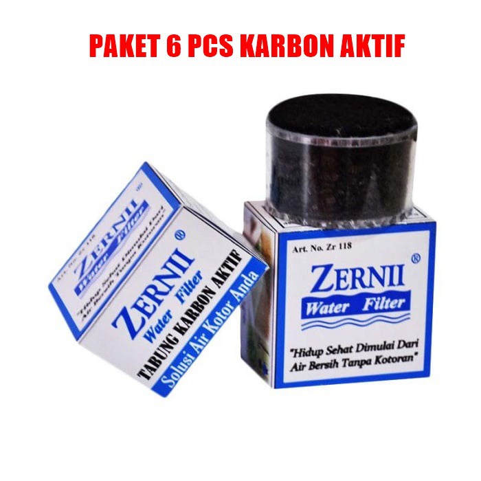 Paket 6 PCS Refill Karbon Filter Air Zernii Water Filter Penyaring Penjernih Kran Air Filter Kran