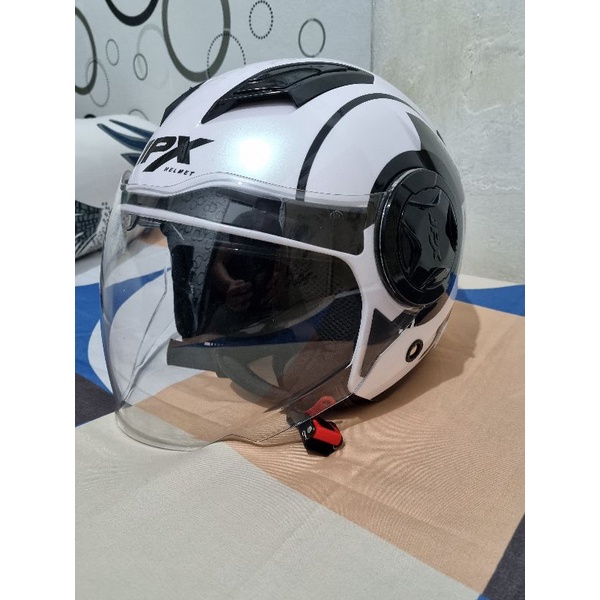 JPX Jet X 729 Helm Half Face - Pearl White [L]