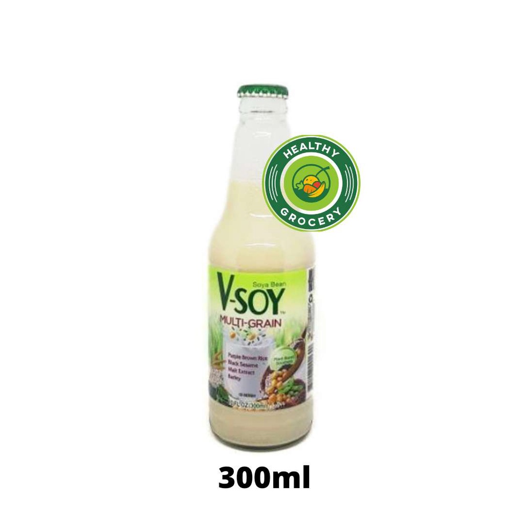 V-Soy Multi Grain Glass Bottle 300ml / VSOY / V SOY / SUSU KEDELAI / SUSU SOYA / DIET / SUSU IMPOR /