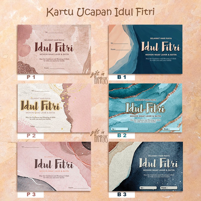 KARTU/STIKER/HANGTAG UCAPAN LEBARAN IDUL FITRI GREETING CARD EID MUBARAK CUSTOM