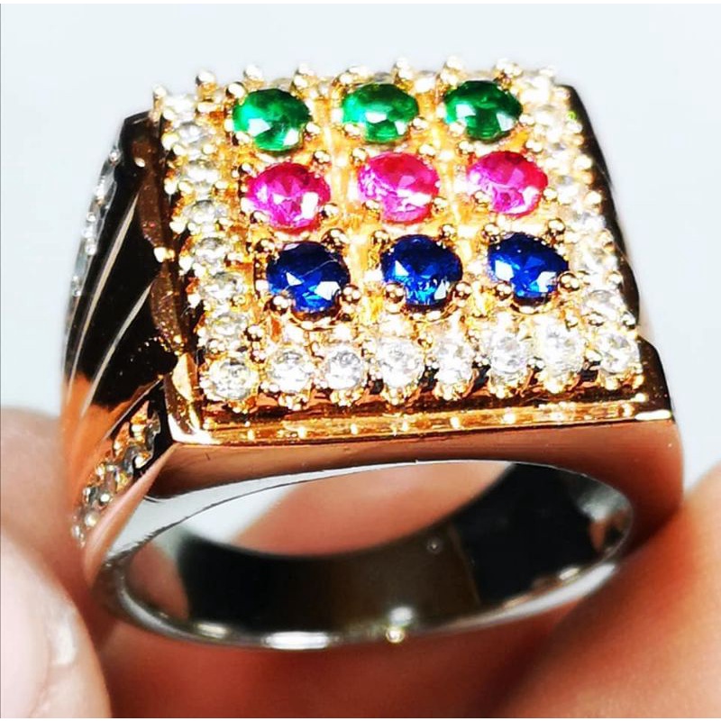 Cincin permata 9mata kombinasi