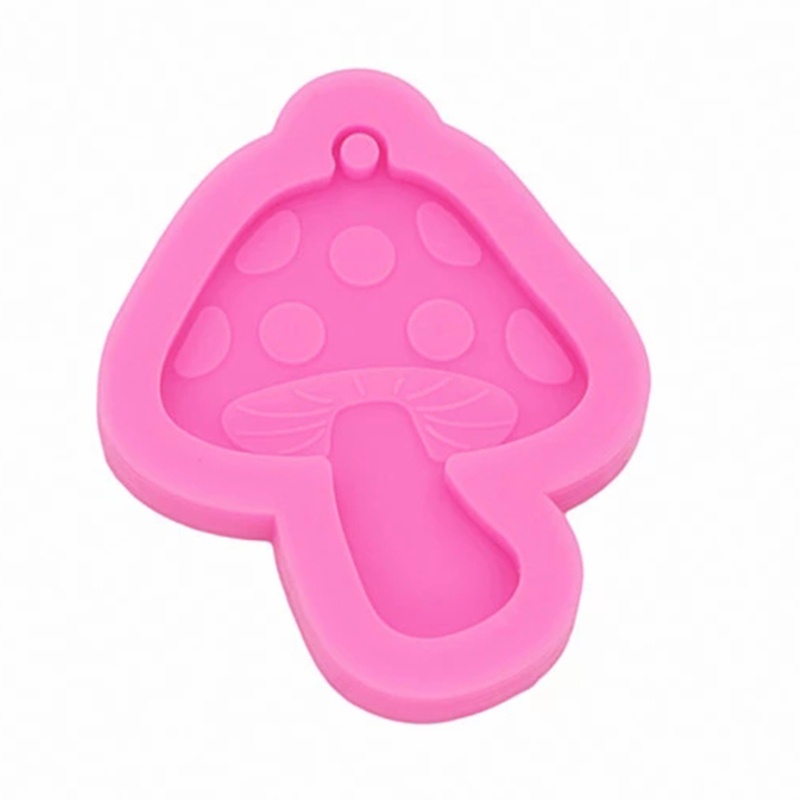 SIY  Shiny Toadstool Mushroom Earrings Epoxy Resin Mold Keychain Pendant Silicone Mould DIY Crafts Jewelry Necklace Clay Polymer Casting Tools