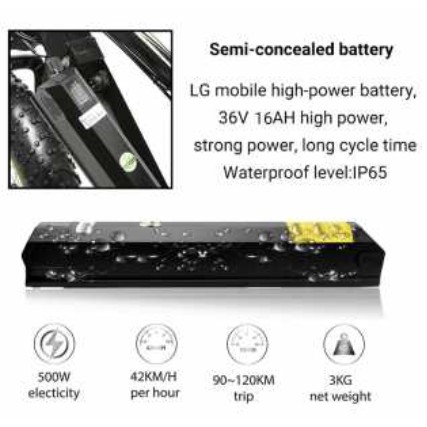 Lankeleisi XC4000 Sepeda Listrik Gunung - Kuning & Hijau, Baterai 840Wh, Motor 1000W, Rem Cakram Mekanis