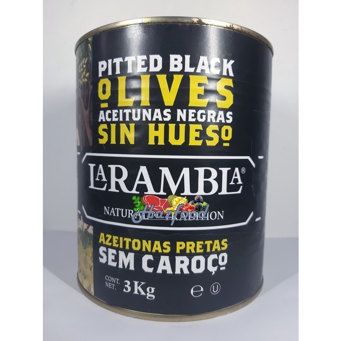 

La Rambla Pitted Black Olives / Buah Zaitun Hitam - 3 KG