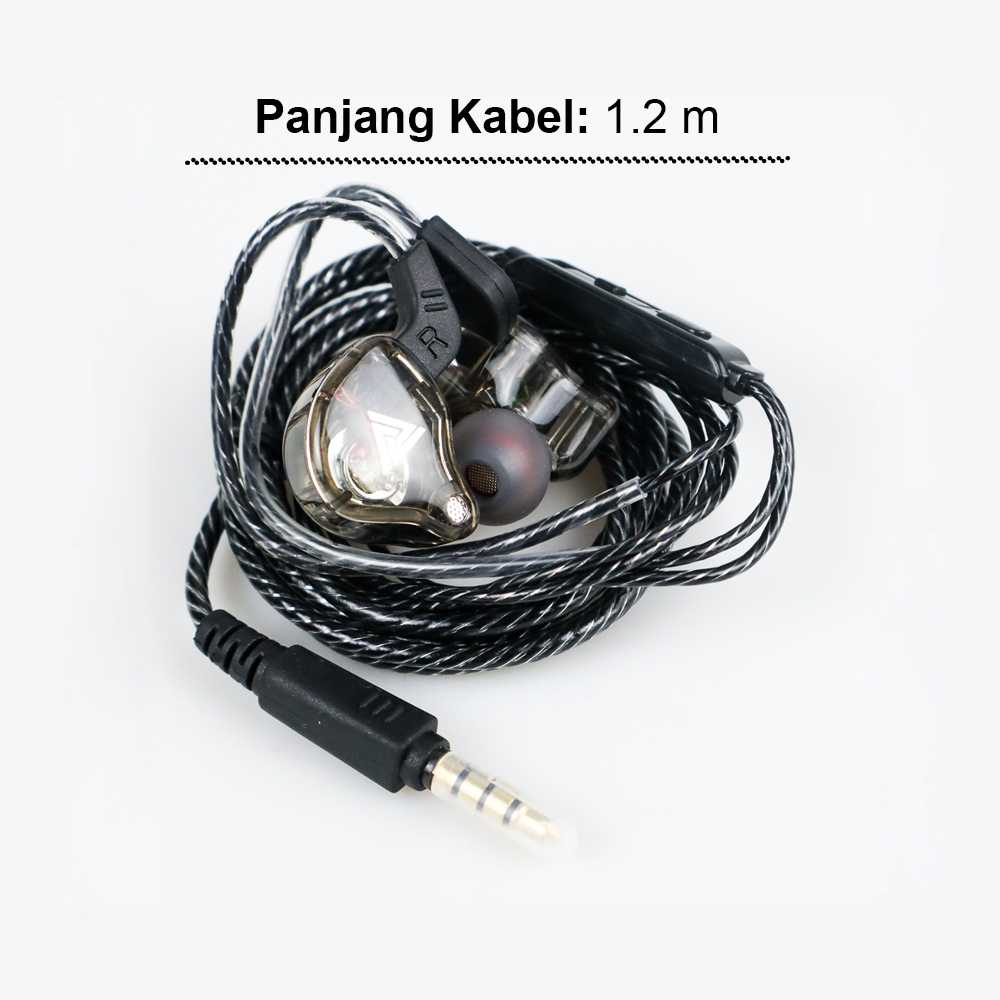 (100% BARANG ORI) HiFi Earphone Bass Dynamic Driver with Mic - QKZ-AK6