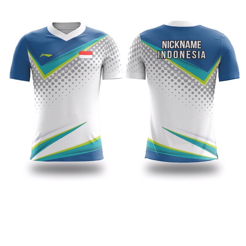 Jersey Baju Kaos Bulutangkis Badminton Custom ~ LINING CUSTOM