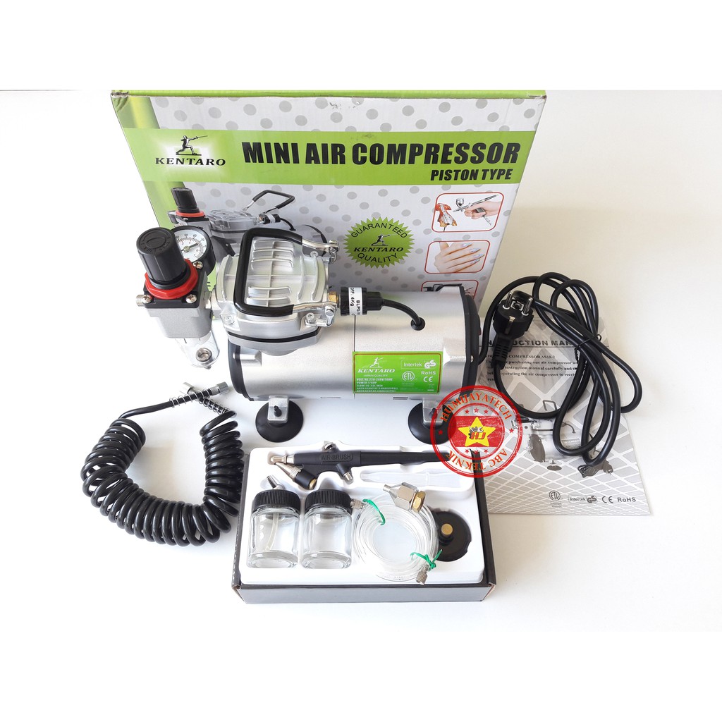 Paket Mini Kompresor Airbrush Kentaro 031 + Airbrush AB138 Einhill