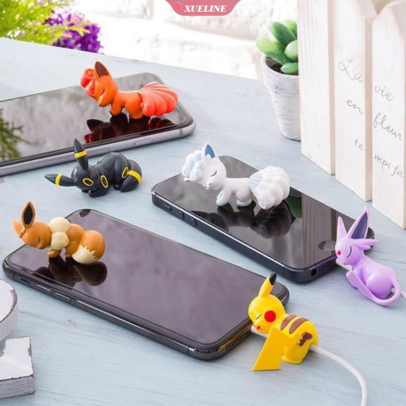 Pelindung Kabel Charger USB Bentuk Anime Pokemon Pikachu Untuk iPhone