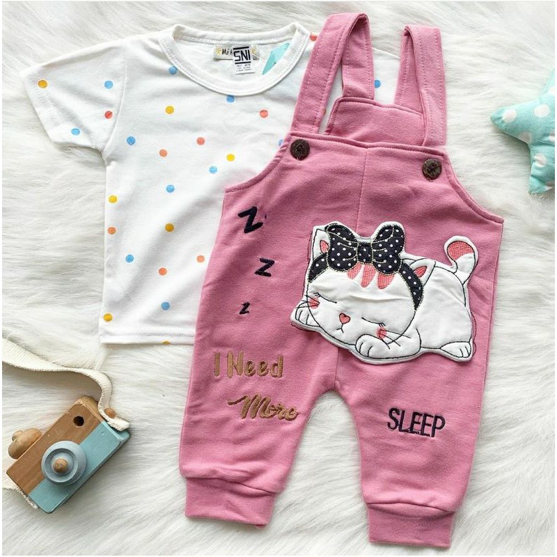  Baju  setelan kaos overall aplikasi lucu  fashion anak bayi  