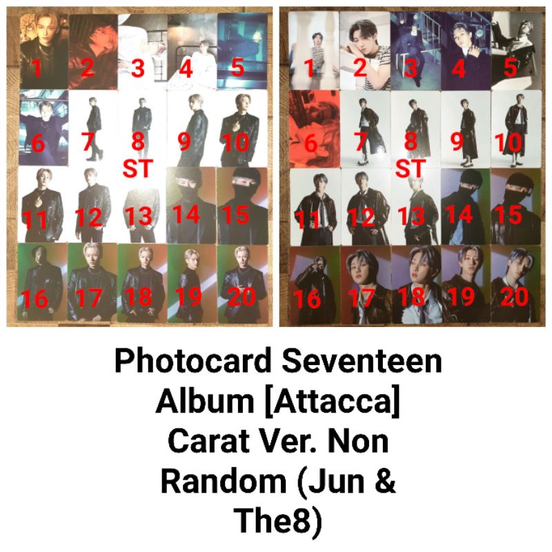 Sharing Photocard Album Seventeen (Attacca) Carat Ver Non Random PC (PC Booklet) Member Jun & The8 O