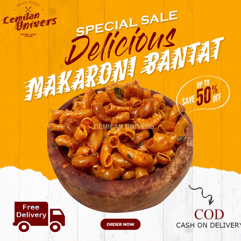 

Makaroni pedas daun jeruk 1/2kg gurih pedas lezat dan murah 100gram by cemilan univers