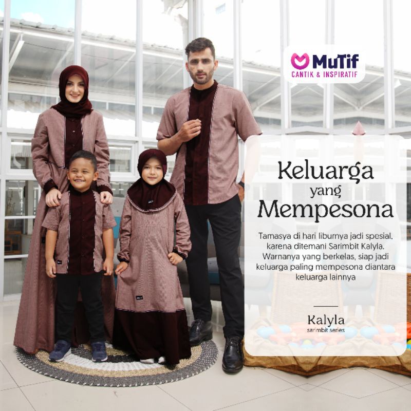 Mutif Familly Series  Kalyla  Khalil Maroon Little Kalyla & Little  Khalil Maroon sarimbit mutif ter