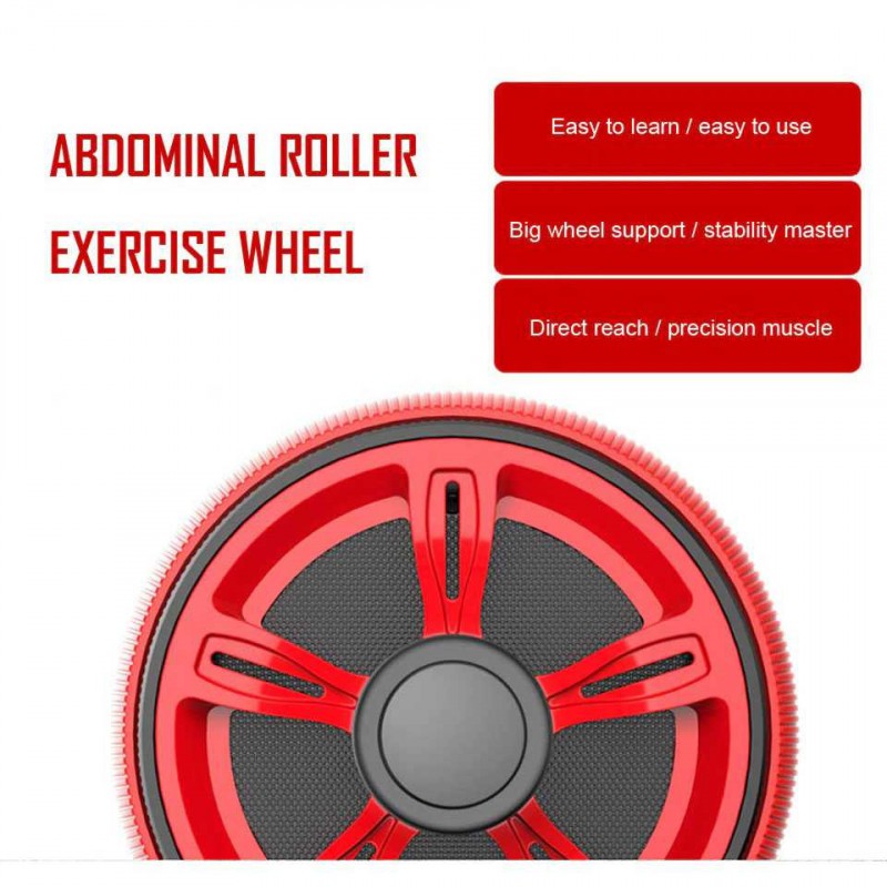 Wheel Sport Alat Gym Fitness Abdominal Exercise Hitam Putih