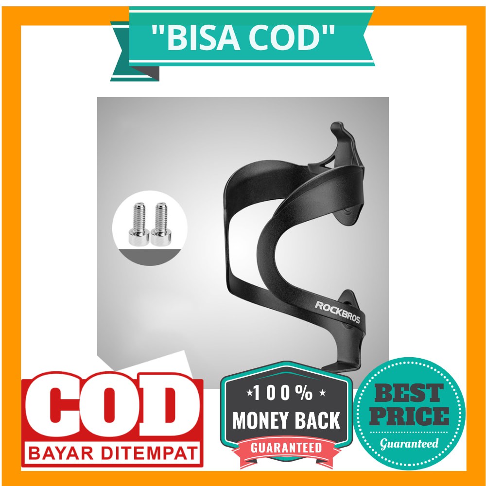 BISA COD Rockbros Holder Botol Minum Sepeda Aluminium Style 1 - 2016-11CBK - Black