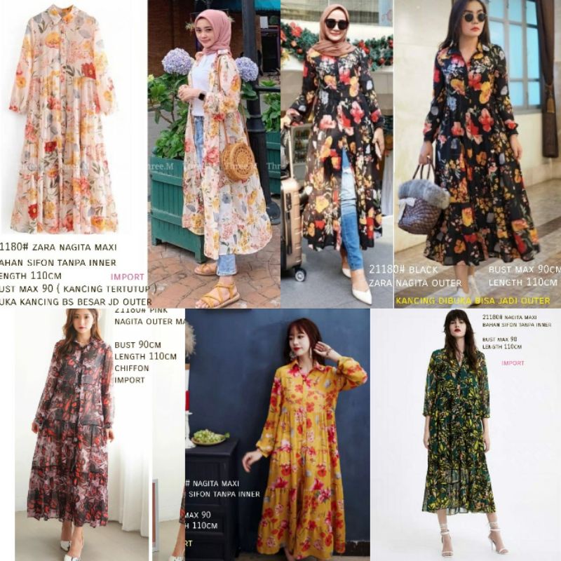 MAXY LEBARAN MAXI IMPORT FASHION TRENDY BS-21180 NAGITA ZARA OUTER