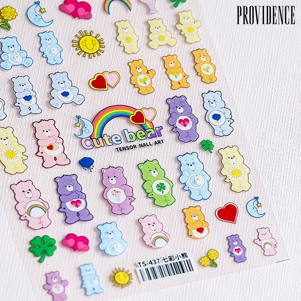 Providence Nail Embossed Decals Bear Shape 5D Effect Ultra Thin Japanese 5D Thin Tough Nail Stickers for Women