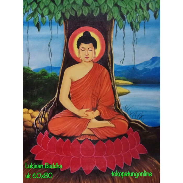 Lukisan Buddha Sakyamuni Uk 60X80 Termurah
