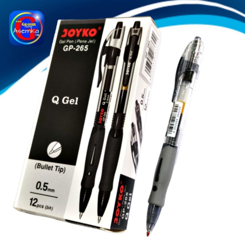 Bolpen Gel Pen Pulpen Pena Joyko GP-265 Q Gel 0.5 mm Grosir 12pcs