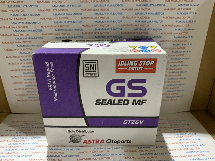 Aki GS Astra GTZ6V Idling Stop Battery Vario Techno (Asli Astra) Bergaransi