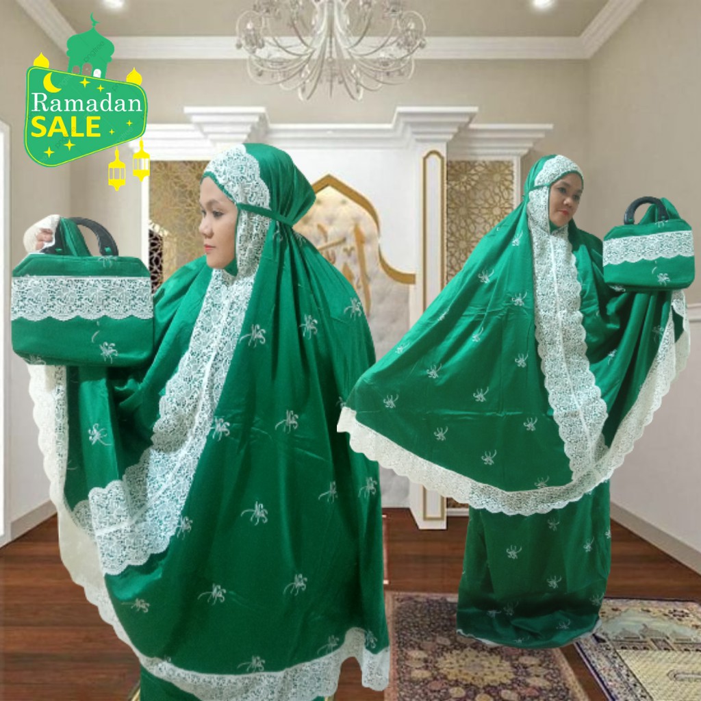 Mukena Jumbo Premium Bahan Sutra Velvet Bordir Tasikmalaya