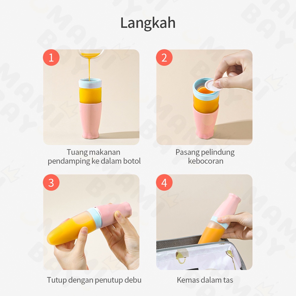 Mamibayi Sendok makan botol bayi dengan spoon alat makan bayi silicone