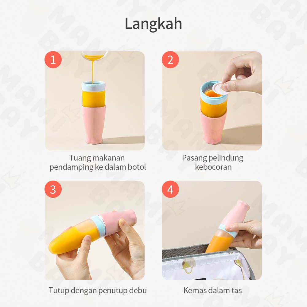 Mamibayi Sendok makan botol bayi dengan spoon alat makan bayi silicone